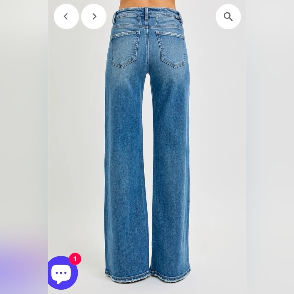 NWT! RISEN HIGH RISE TUMMY CONTROL WIDE LEG JEANS, 12/13 (31) - Picture 4 of 14